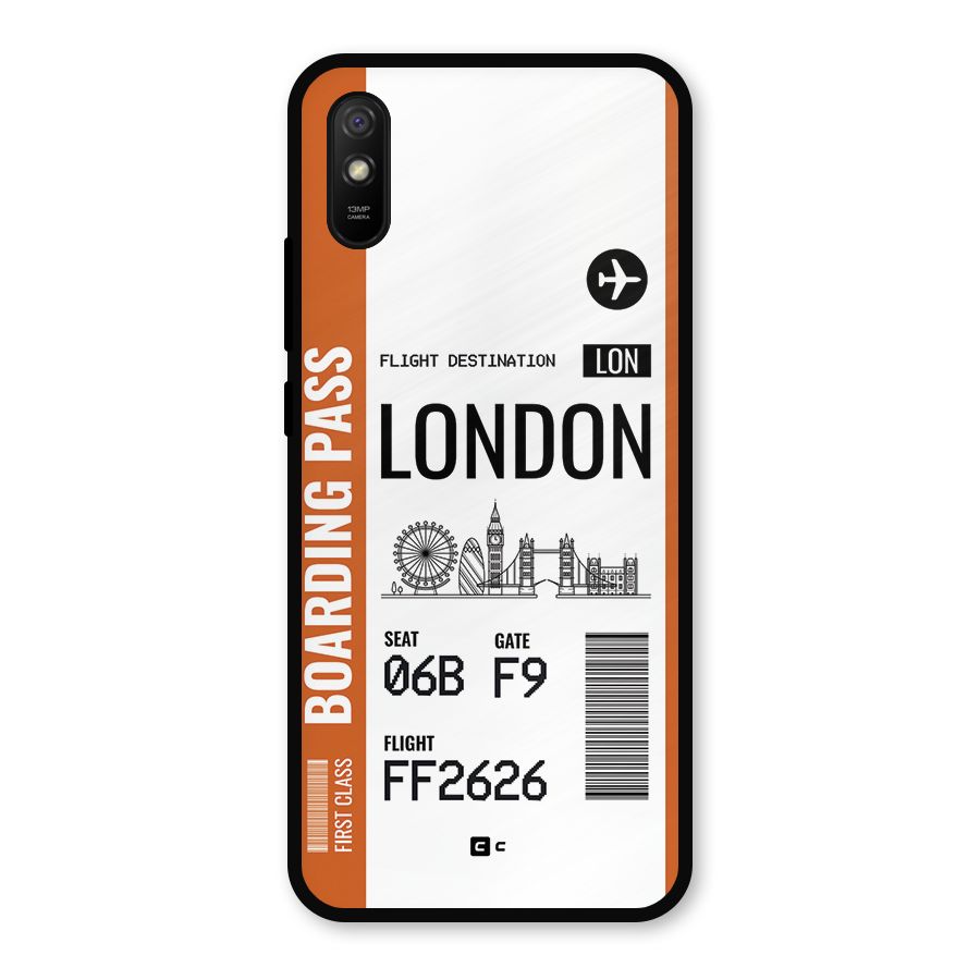 London Boarding Pass Metal Back Case for Redmi 9a