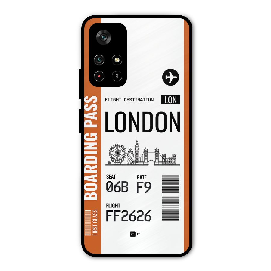 London Boarding Pass Metal Back Case for Redmi Note 11T 5G