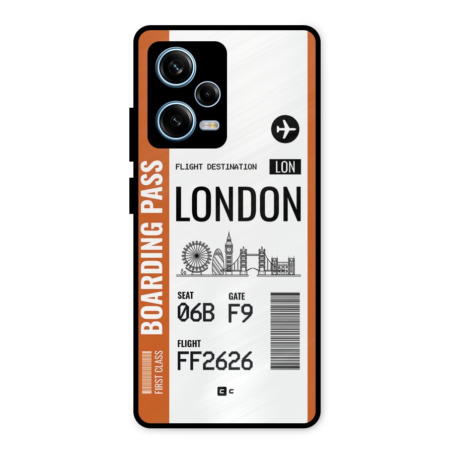 London Boarding Pass Metal Back Case for Redmi Note 12 Pro