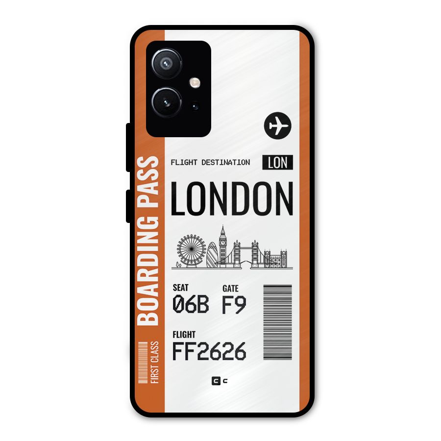 London Boarding Pass Metal Back Case for Vivo T1 5G