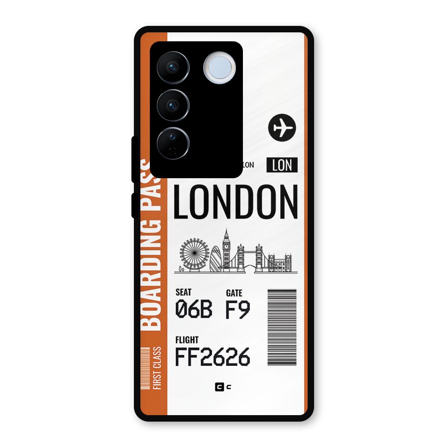 London Boarding Pass Metal Back Case for Vivo V27