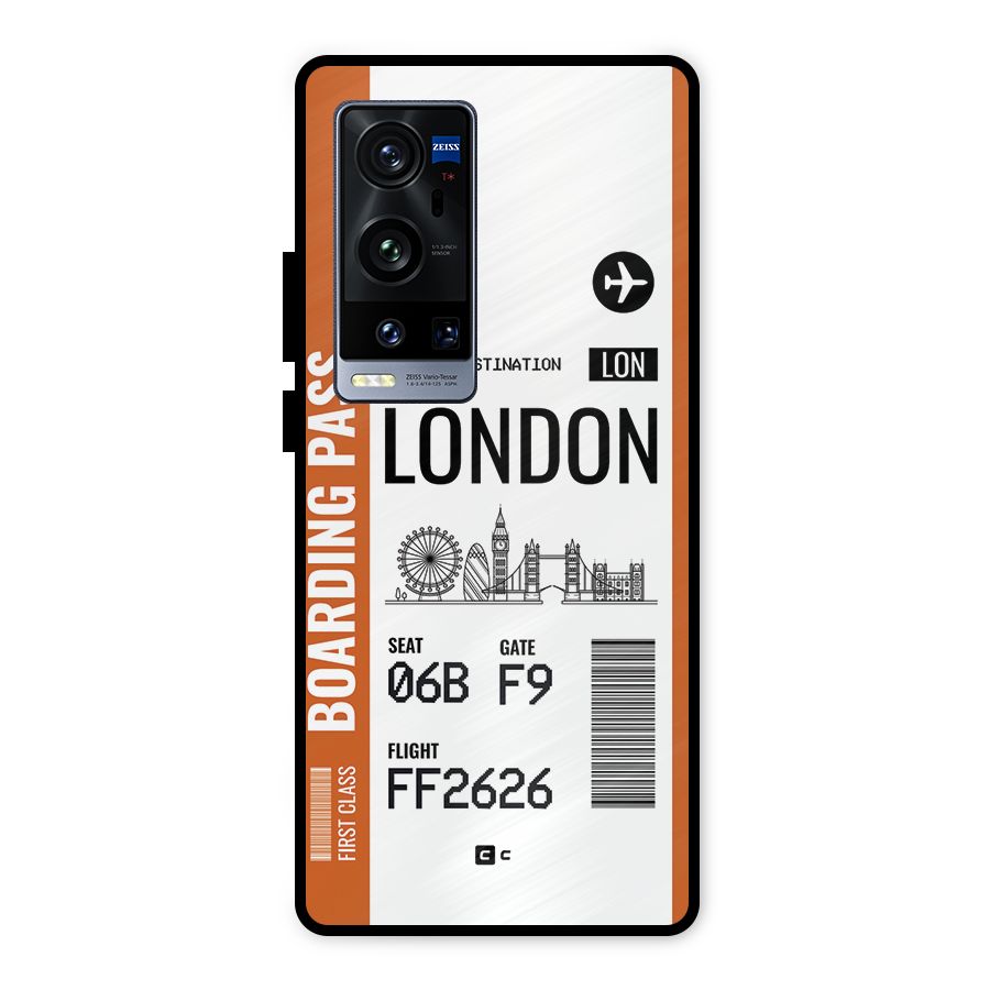 London Boarding Pass Metal Back Case for Vivo X60 Pro Plus