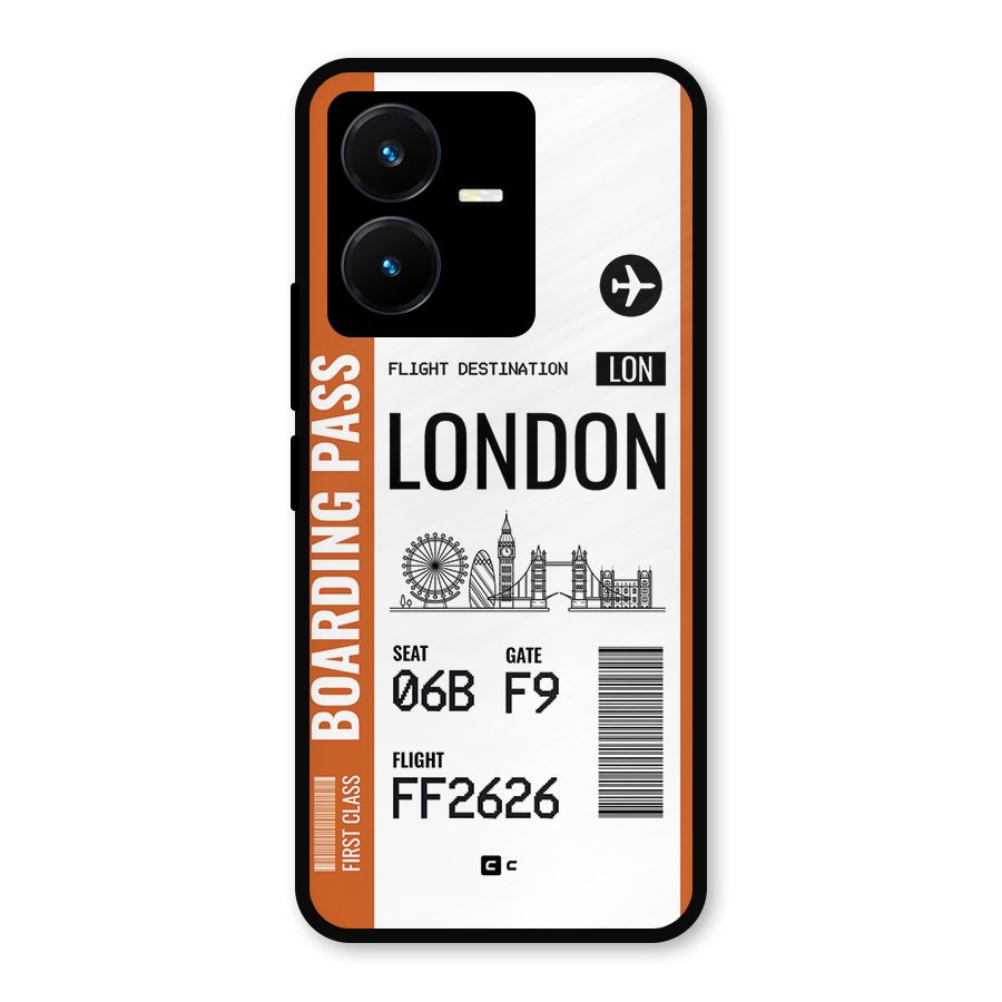 London Boarding Pass Metal Back Case for Vivo Y22