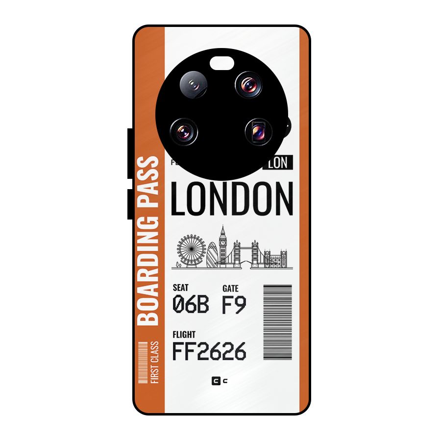 London Boarding Pass Metal Back Case for Xiaomi 13 Ultra