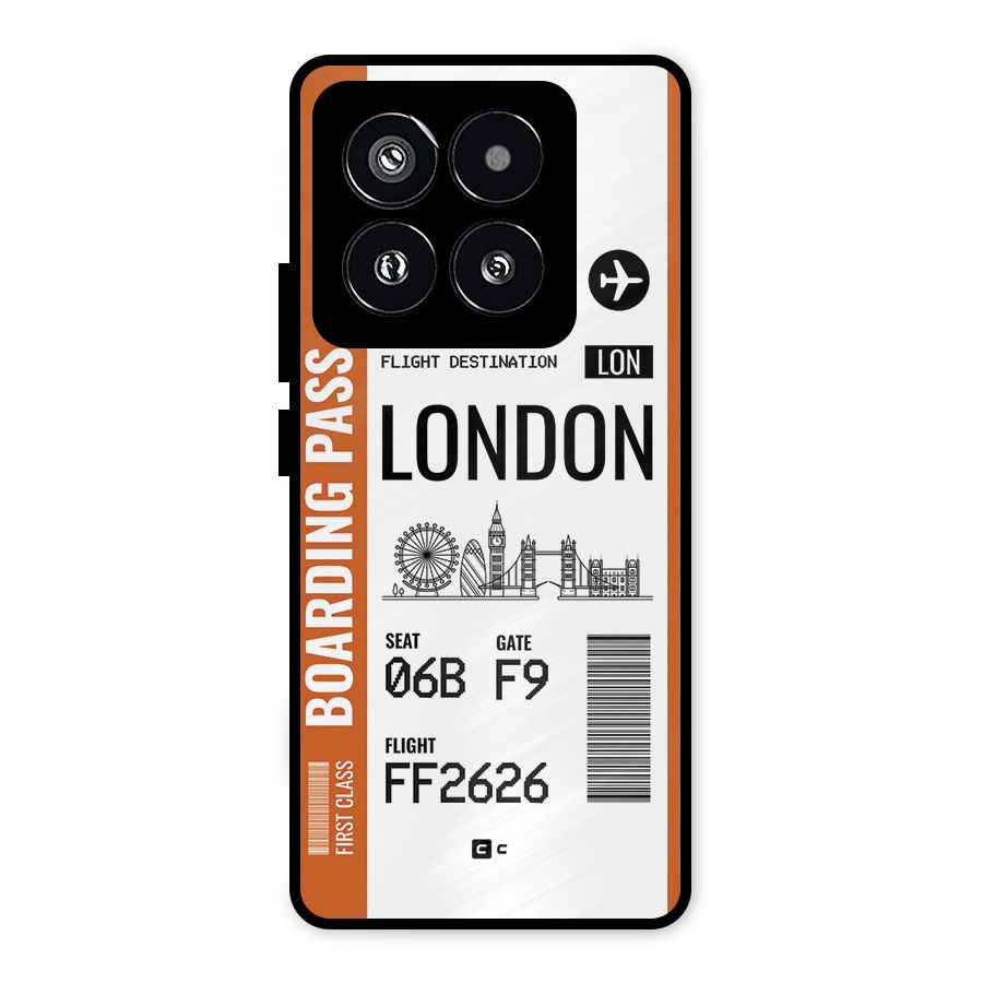 London Boarding Pass Metal Back Case for Xiaomi 14 Pro