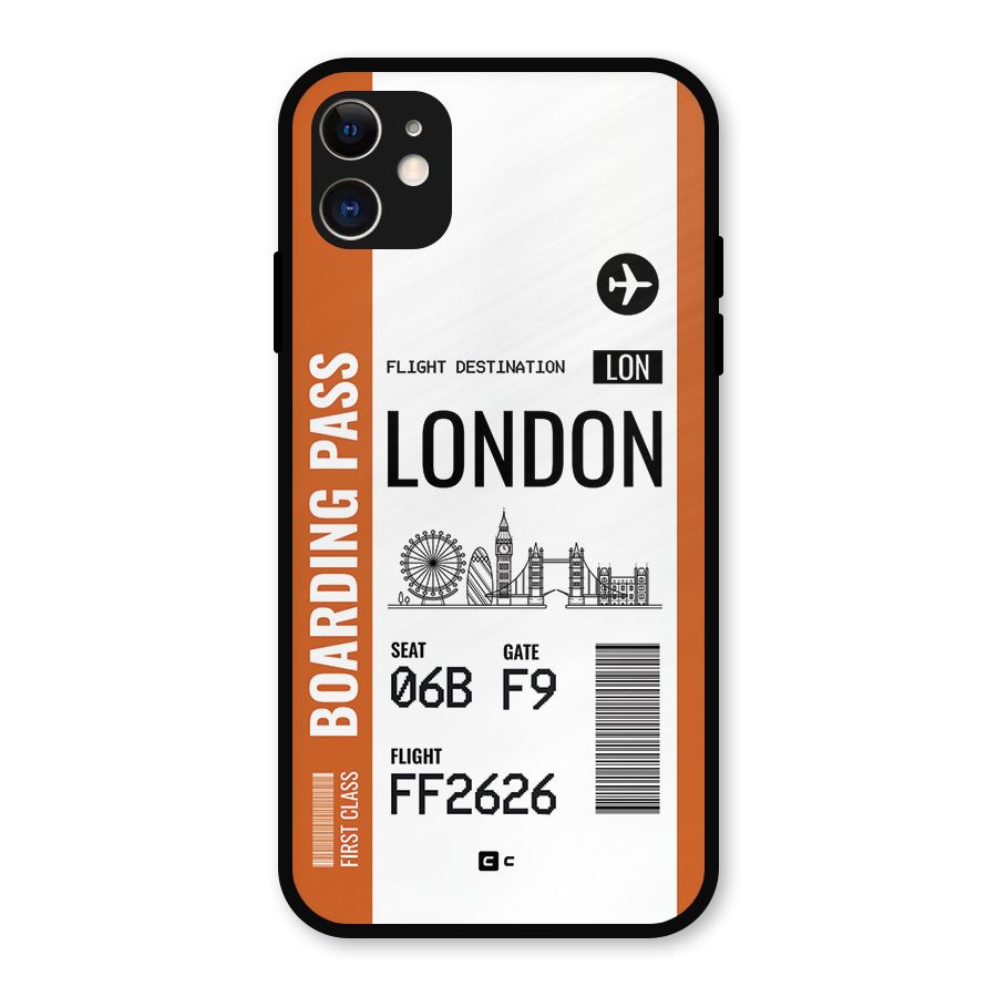 London Boarding Pass Metal Back Case for iPhone 11