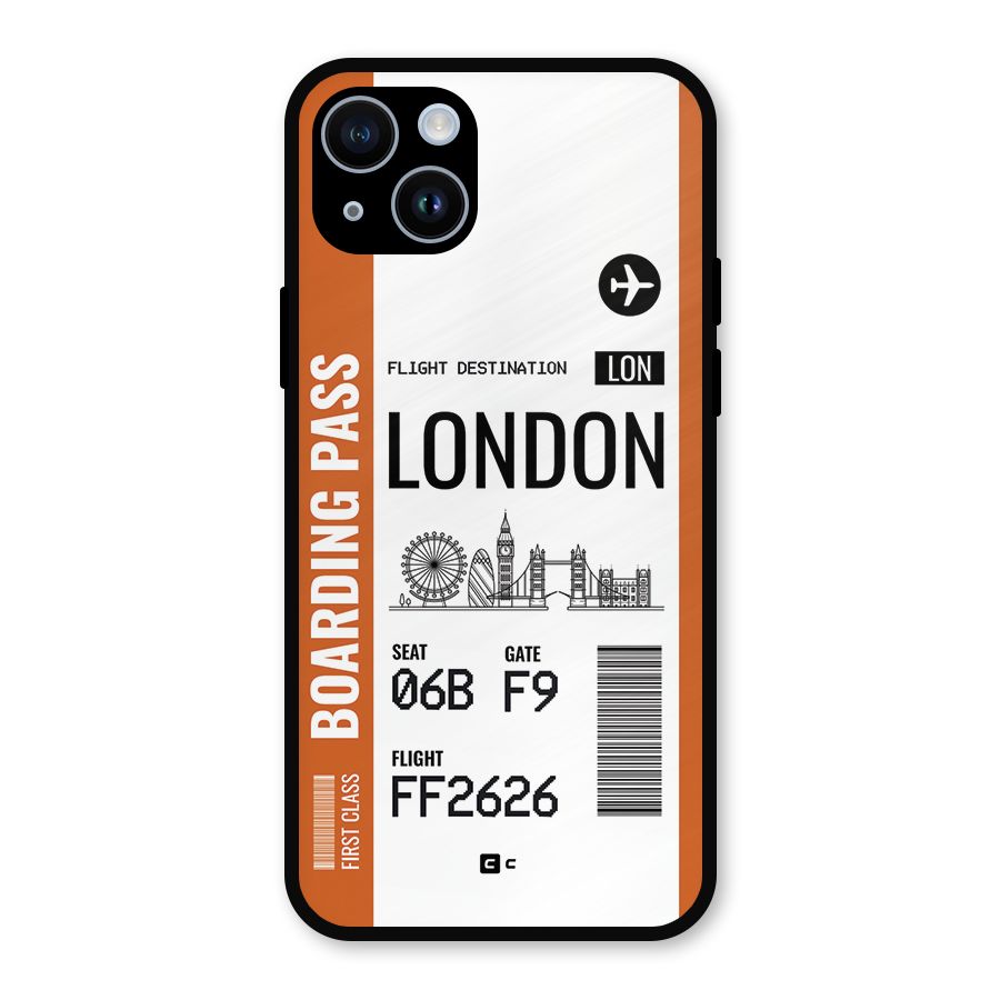London Boarding Pass Metal Back Case for iPhone 14