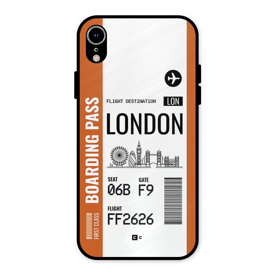 London Boarding Pass Metal Back Case for iPhone XR