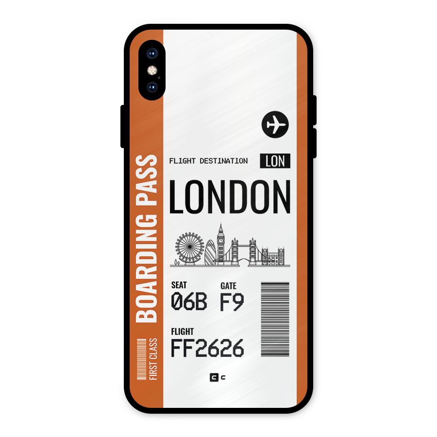London Boarding Pass Metal Back Case for iPhone XS Max