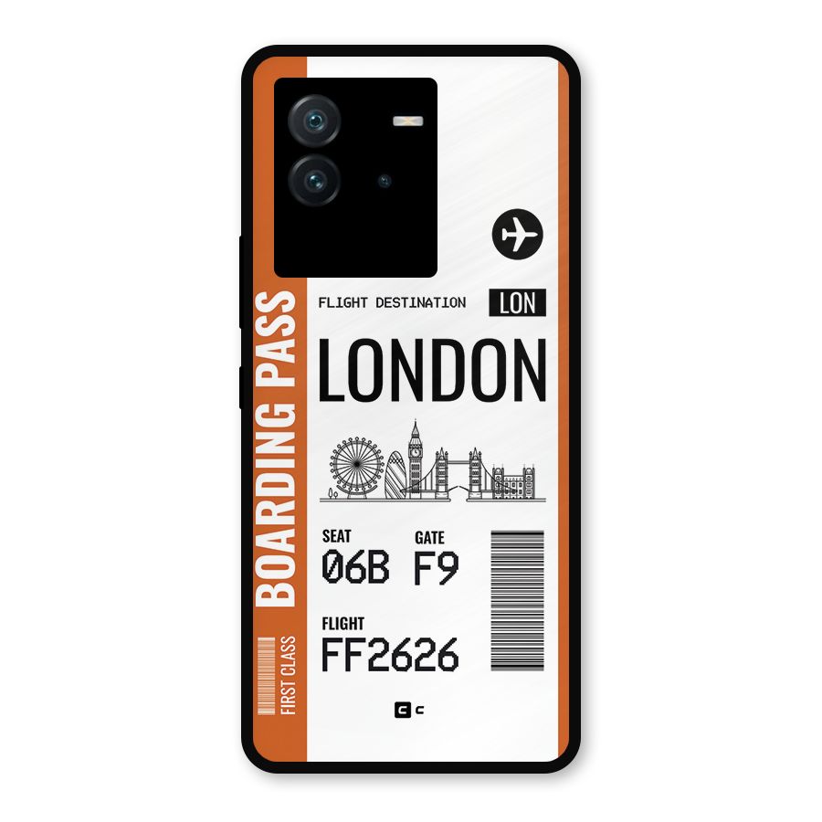 London Boarding Pass Metal Back Case for iQOO Neo 6 5G