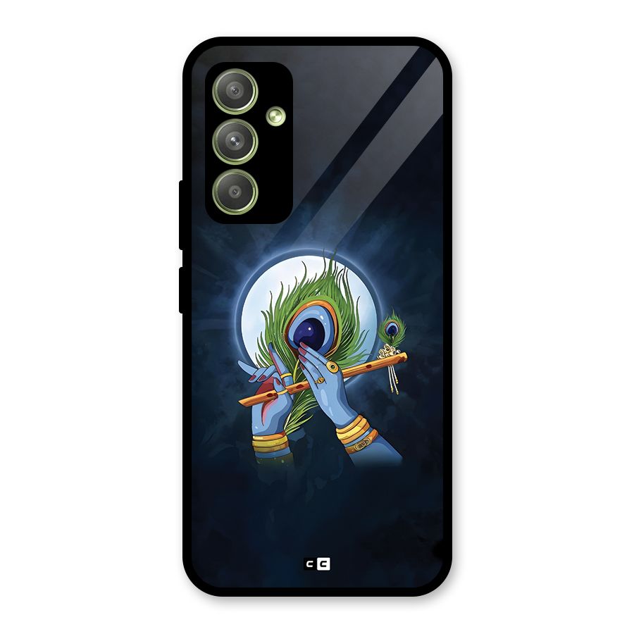 Lord Krishna Flute Glass Back Case for Galaxy A54
