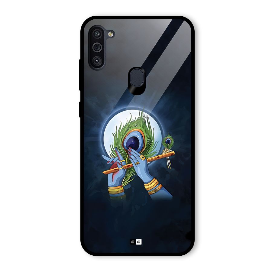 Lord Krishna Flute Glass Back Case for Galaxy M11