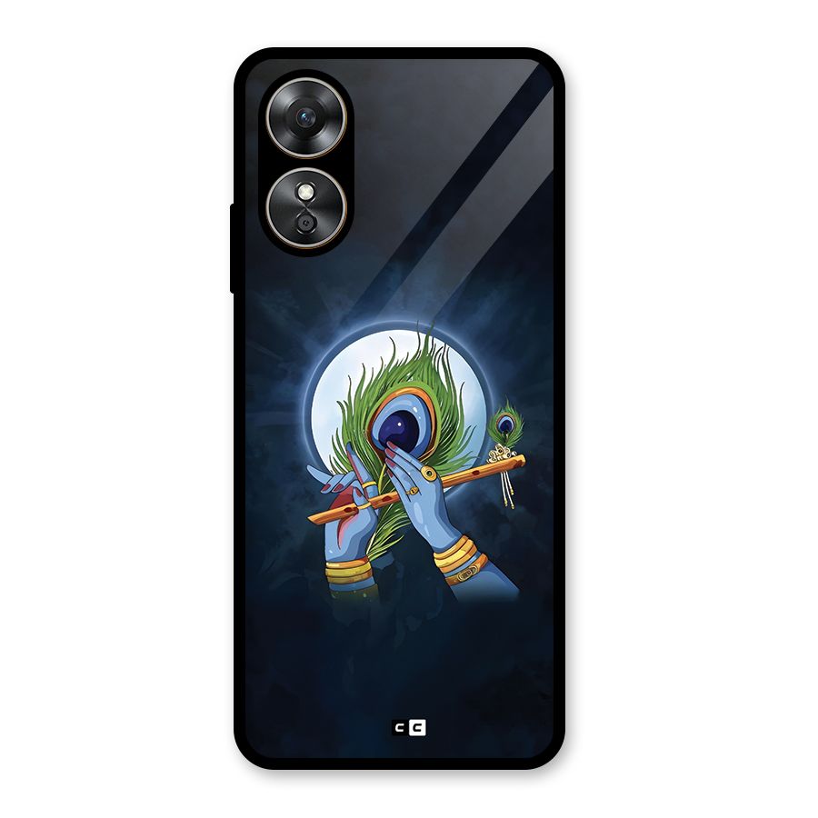 Lord Krishna Flute Glass Back Case for Oppo A17