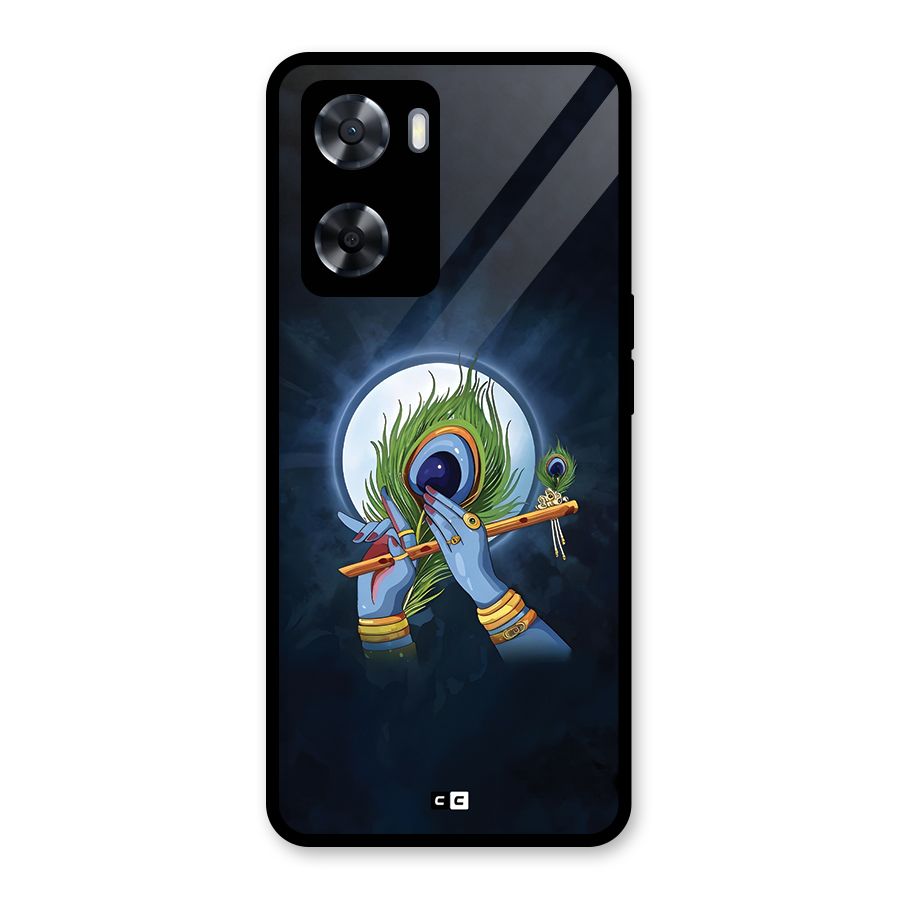 Lord Krishna Flute Glass Back Case for Oppo A57 2022