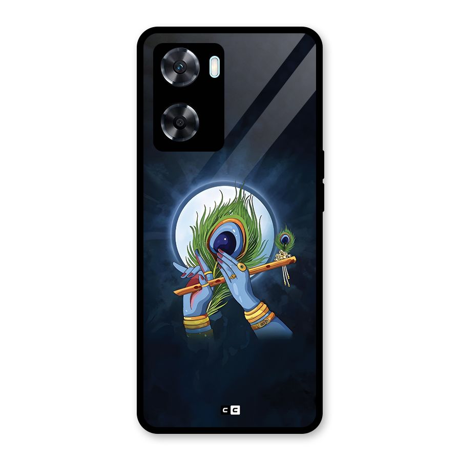 Lord Krishna Flute Glass Back Case for Oppo A77
