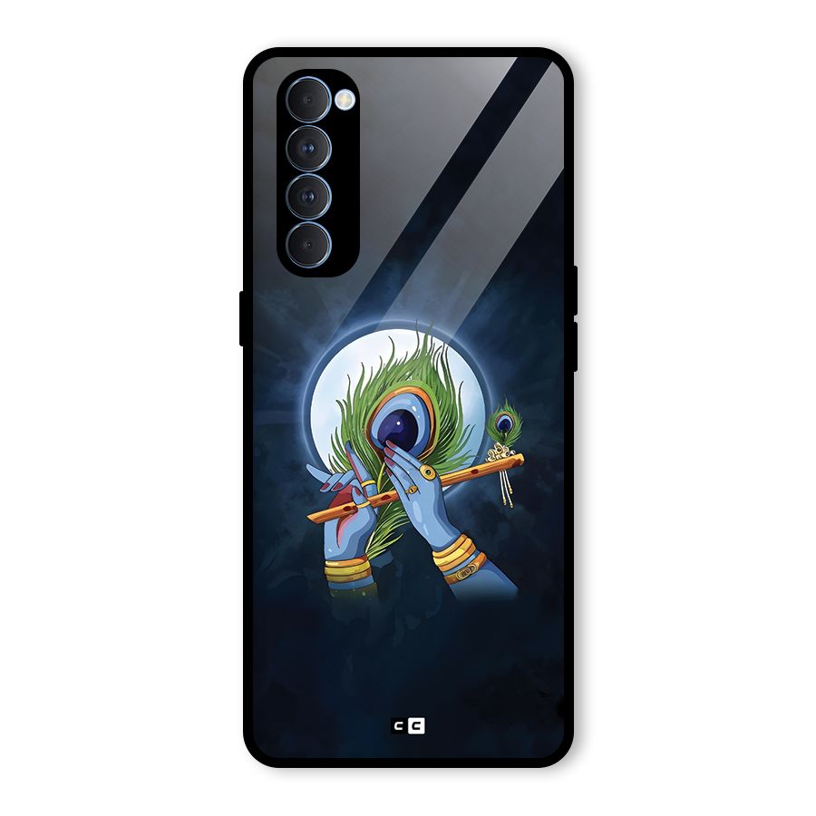 Lord Krishna Flute Glass Back Case for Oppo Reno4 Pro
