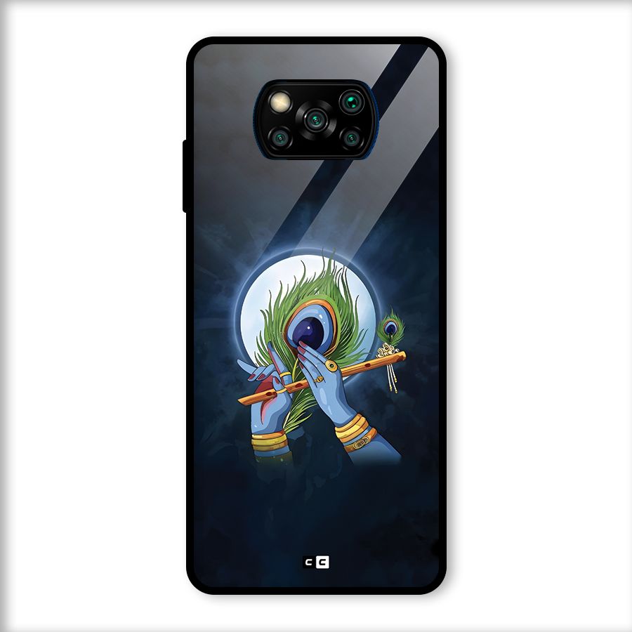 Lord Krishna Flute Glass Back Case for Poco X3