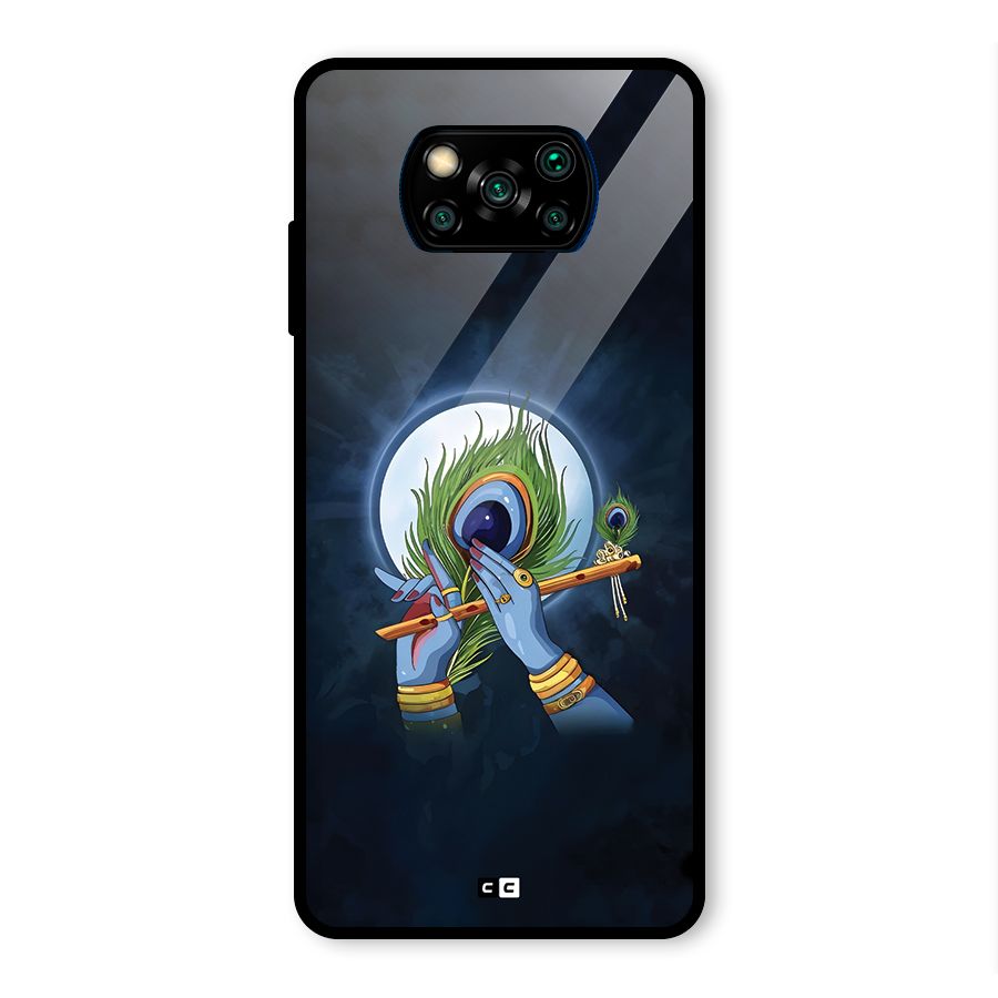 Lord Krishna Flute Glass Back Case for Poco X3 Pro