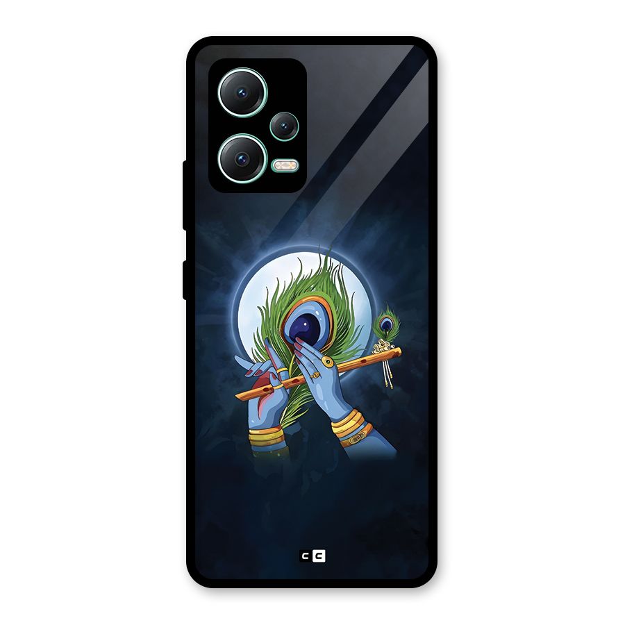 Lord Krishna Flute Glass Back Case for Redmi Note 12 5G