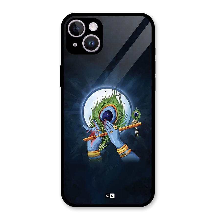 Lord Krishna Flute Glass Back Case for iPhone 14 Plus