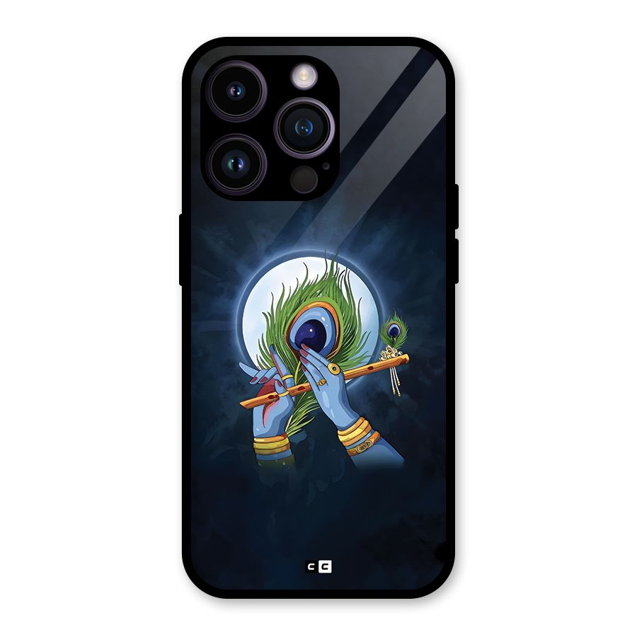 Lord Krishna Flute Glass Back Case for iPhone 14 Pro
