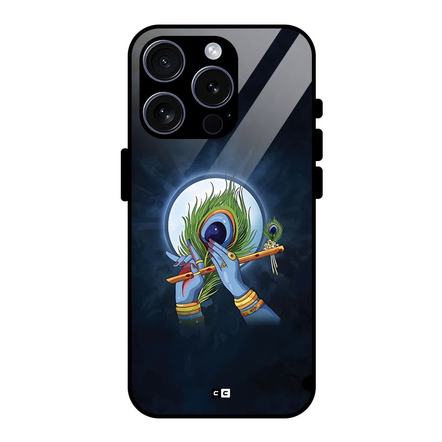 Lord Krishna Flute Glass Back Case for iPhone 15 Pro