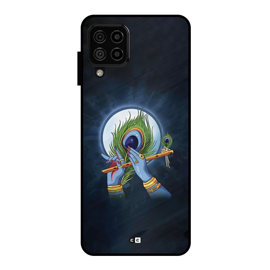 Lord Krishna Flute Metal Back Case for Galaxy A22 4G