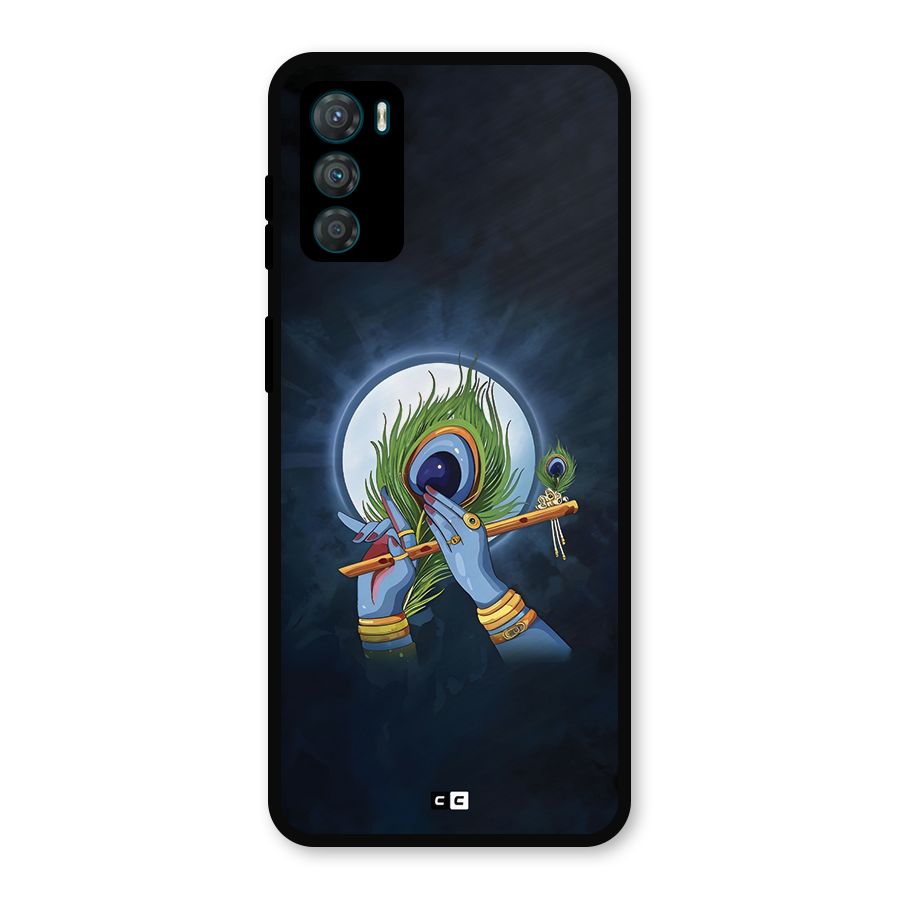 Lord Krishna Flute Metal Back Case for Moto G42