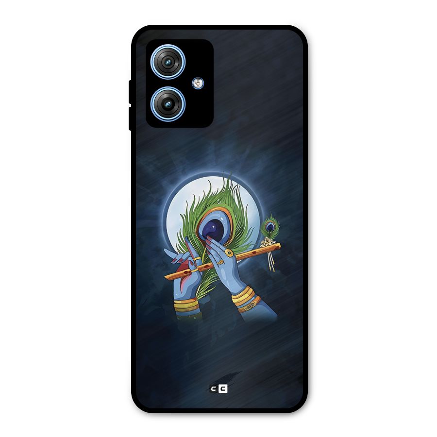 Lord Krishna Flute Metal Back Case for Moto G54