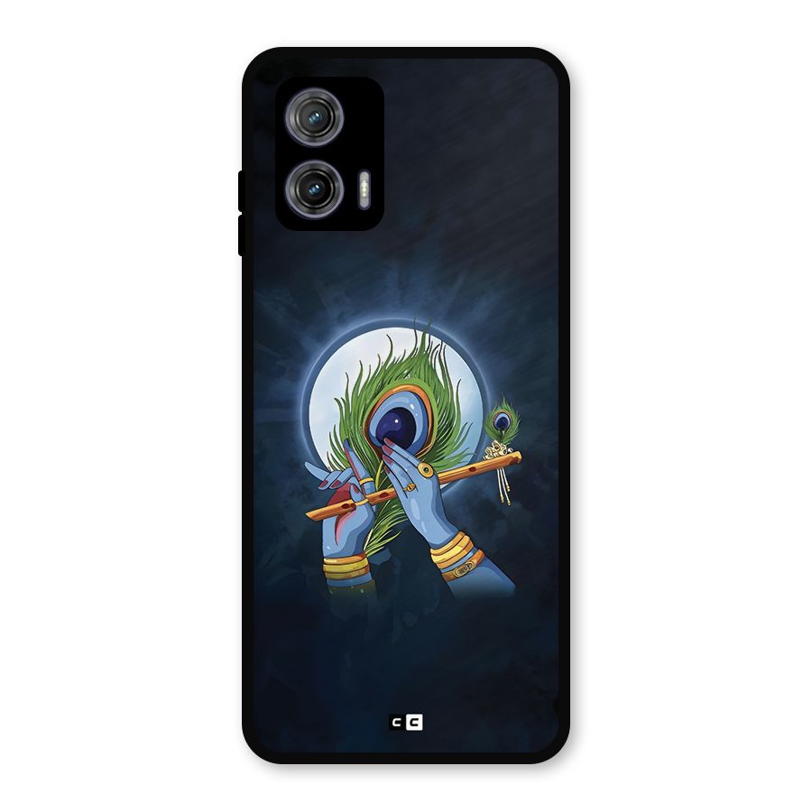 Lord Krishna Flute Metal Back Case for Moto G73