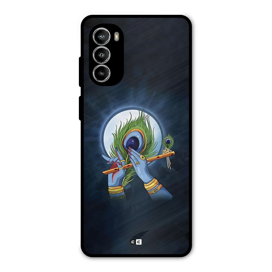 Lord Krishna Flute Metal Back Case for Moto G82