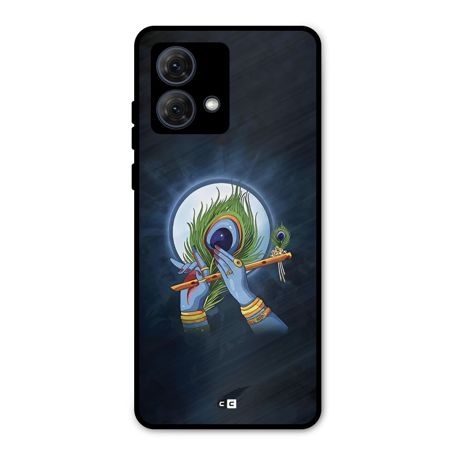Lord Krishna Flute Metal Back Case for Moto G84