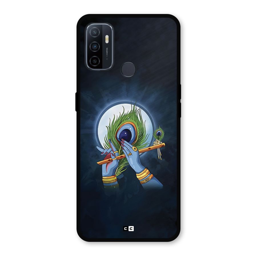 Lord Krishna Flute Metal Back Case for Oppo A53