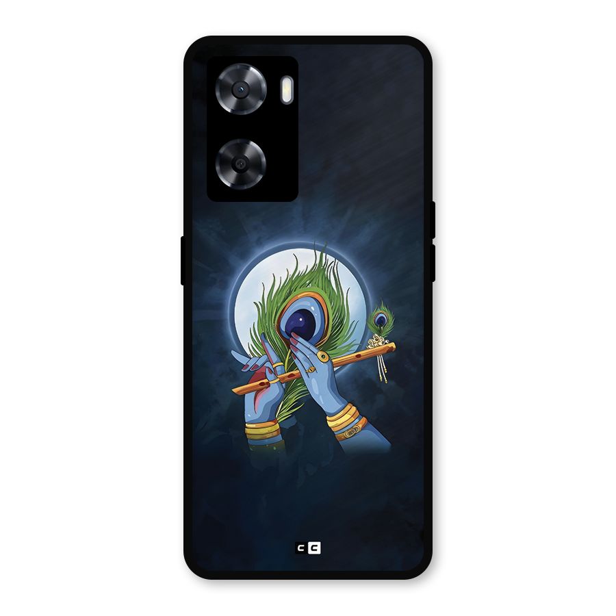 Lord Krishna Flute Metal Back Case for Oppo A57 2022