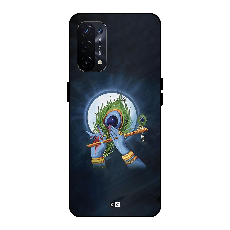 Lord Krishna Flute Metal Back Case for Oppo A74 5G