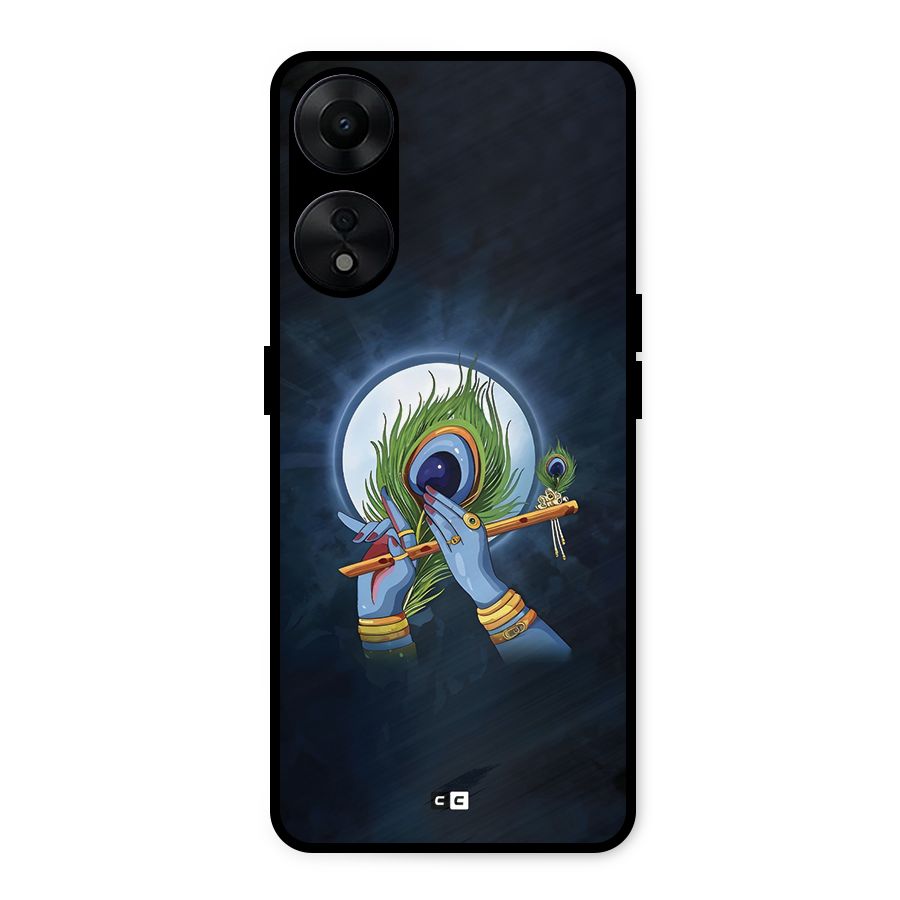 Lord Krishna Flute Metal Back Case for Oppo A78 5G