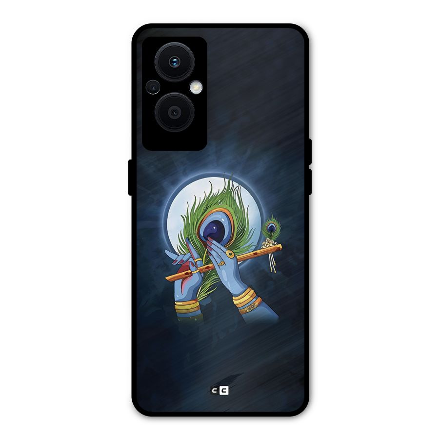 Lord Krishna Flute Metal Back Case for Oppo F21 Pro 5G
