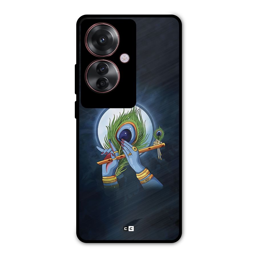 Lord Krishna Flute Metal Back Case for Oppo F25 Pro