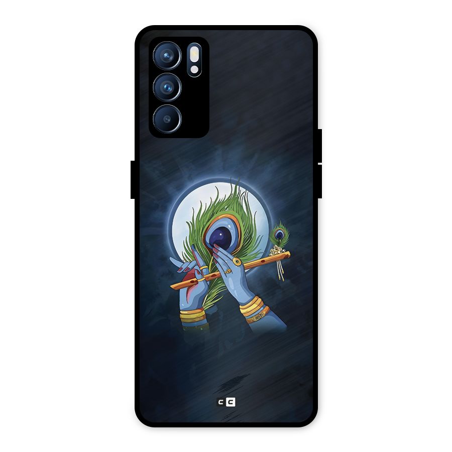 Lord Krishna Flute Metal Back Case for Oppo Reno6 5G