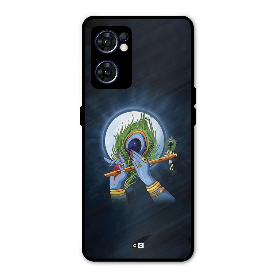 Lord Krishna Flute Metal Back Case for Oppo Reno7 5G