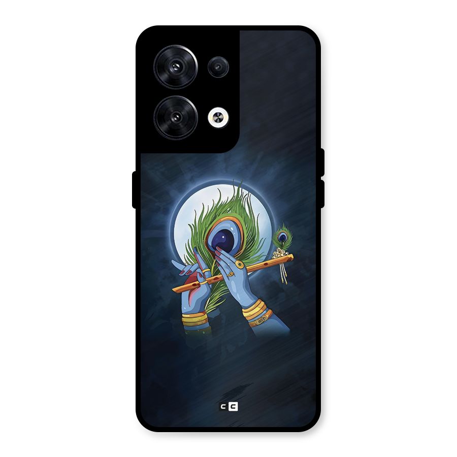 Lord Krishna Flute Metal Back Case for Oppo Reno8 5G