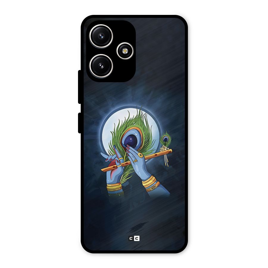 Lord Krishna Flute Metal Back Case for Poco M6 Pro