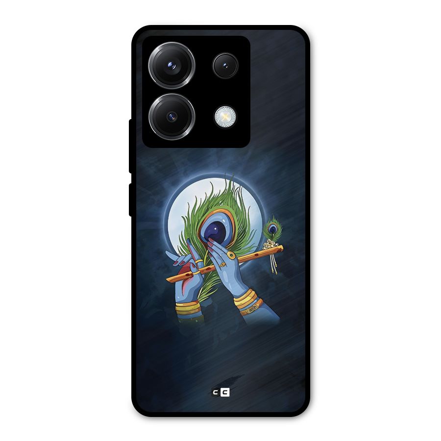 Lord Krishna Flute Metal Back Case for Poco X6