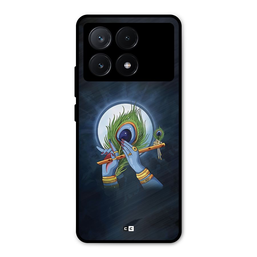 Lord Krishna Flute Metal Back Case for Poco X6 Pro