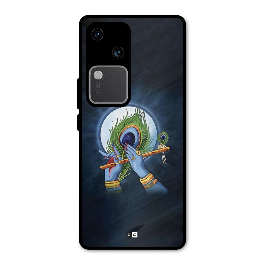 Lord Krishna Flute Metal Back Case for Vivo V30 Pro