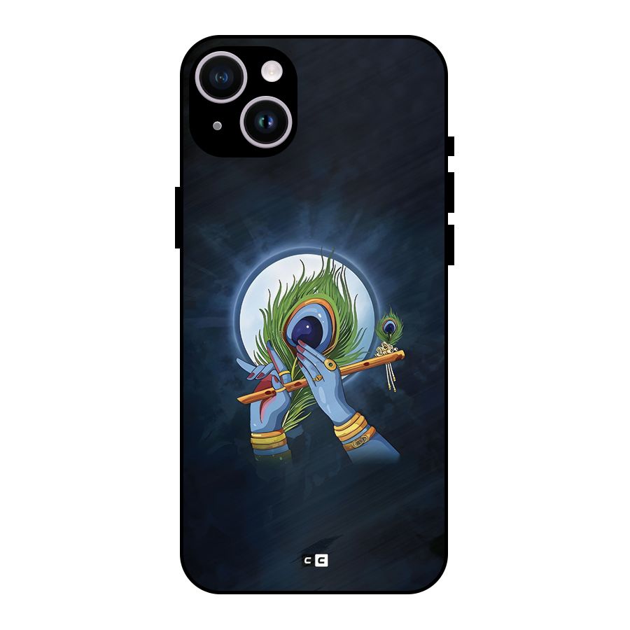 Lord Krishna Flute Metal Back Case for iPhone 14 Plus
