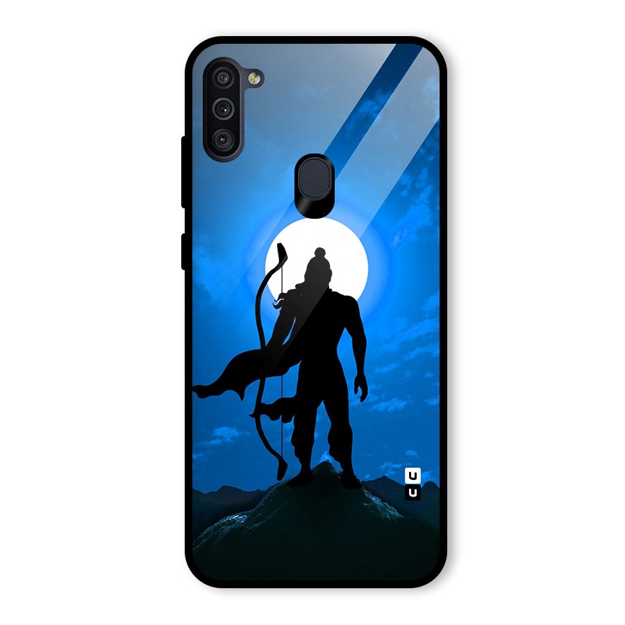 Lord Ram Illustration Glass Back Case for Galaxy M11