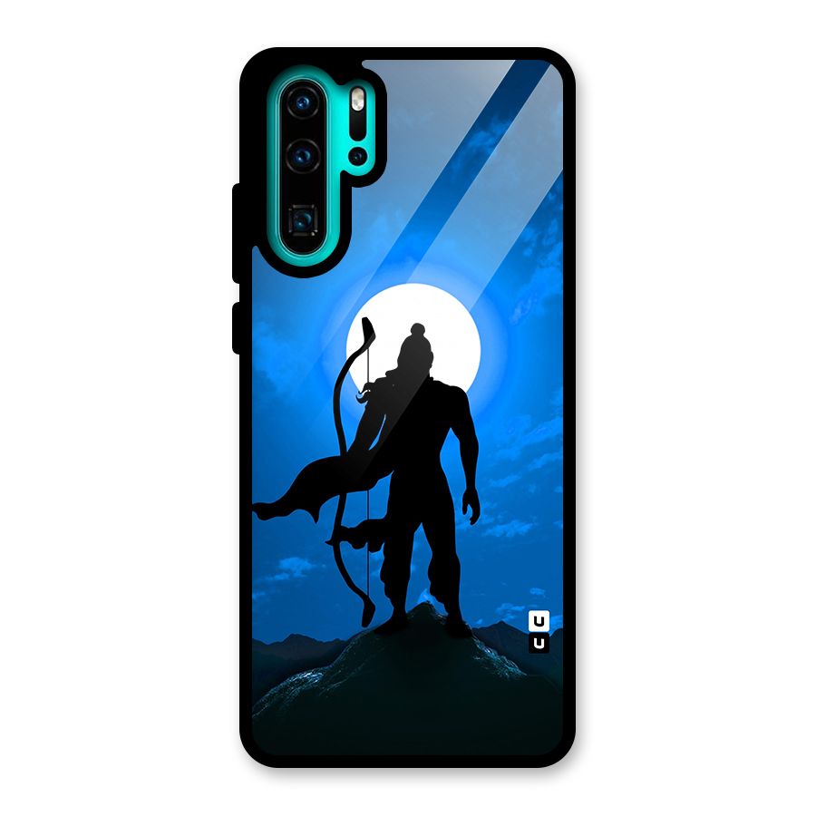 Lord Ram Illustration Glass Back Case for Huawei P30 Pro