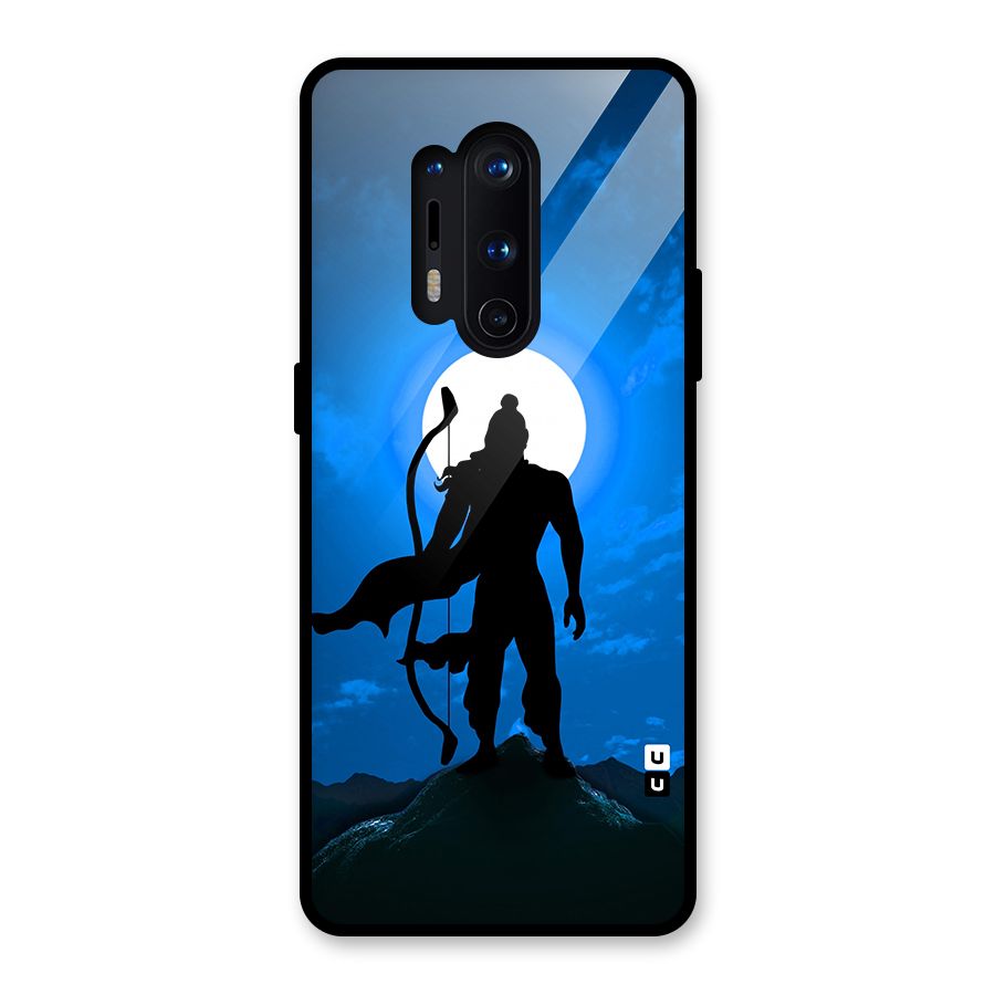 Lord Ram Illustration Glass Back Case for OnePlus 8 Pro