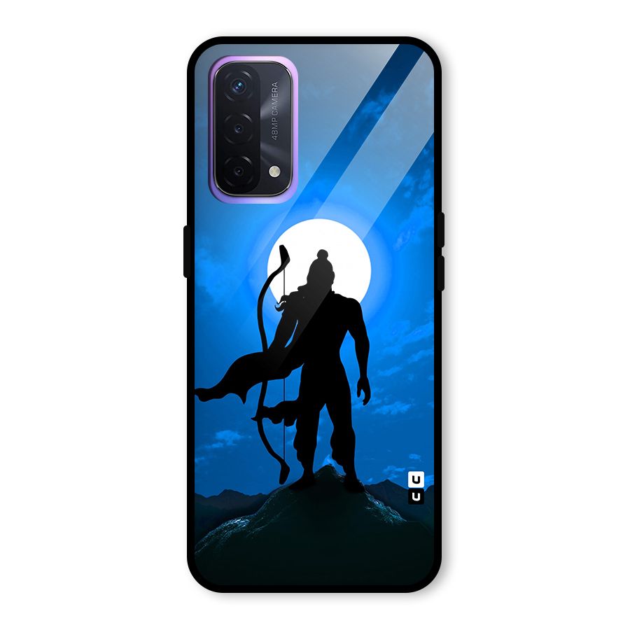 Lord Ram Illustration Glass Back Case for Oppo A74 5G